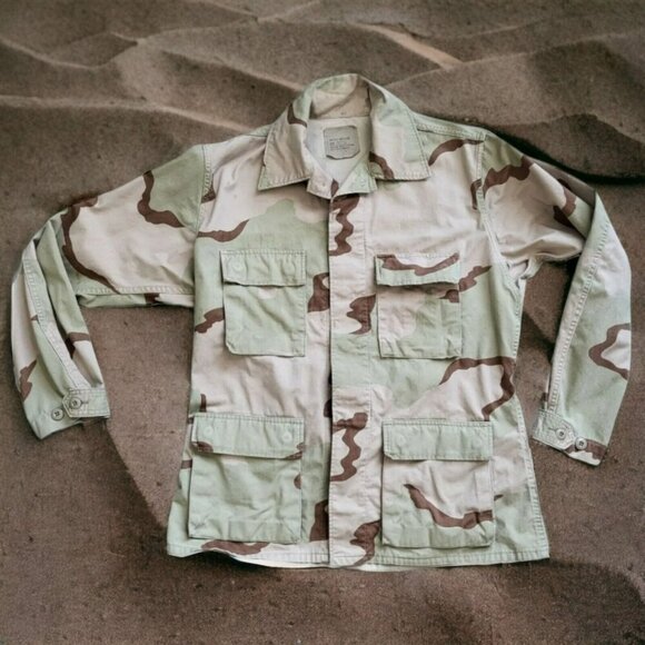 Military Tactical Dress Uniform BDU Camouflage Jacket Shirt Desert Camo Combat M - Picture 1 of 13